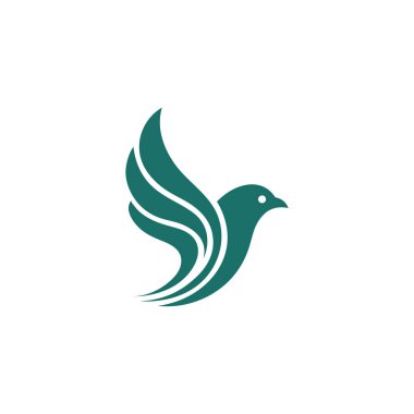 Eşsiz Uçan Kuş Logosu Tasarım Vektör İllüstrasyonu, Kuş logosu
