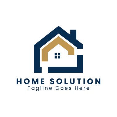 Ev Çözümü logosu, emlak logosu, bina yenileme logosu, emlak logosu.