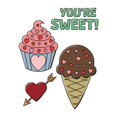 Tatlı dondurma ve kek.