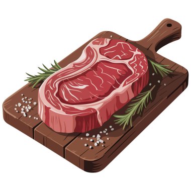 Köy tahtasında çiğ biftek dilimi sergileniyor.