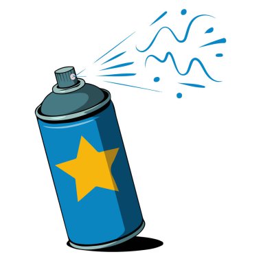 Sprey şişesi aerosol kabı beyaz arkaplanda izole vektör çizimi