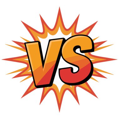 Patlama etkisi olan savaş logosuna karşı beyaz arka planda izole edilmiş vektör çizimi