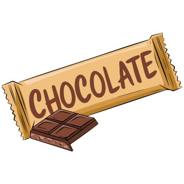 Çikolata vektörü üst görünümü beyaz arkaplanda izole vektör çizimi