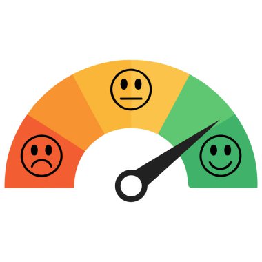 Memnun olmayan müşteri servis simgesi beyaz arkaplanda izole edilmiş vektör çizimi