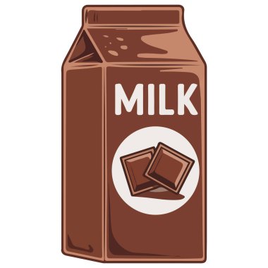 Tatlı çikolatalı süt içeceği beyaz arka planda izole edilmiş vektör çizimi