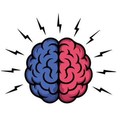 Ampul anına sahip yaratıcı zihin beyaz arkaplanda izole edilmiş vektör çizimi