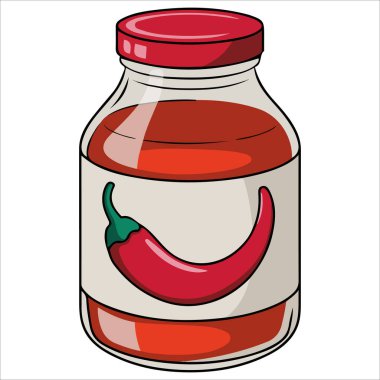 Beyaz arkaplanda yalıtılmış vektör illüstrasyonu baharatlı biber