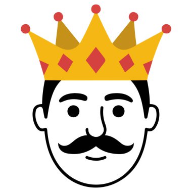 Beyaz arkaplanda kraliyet tacıyla izole edilmiş vektör çizimi