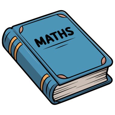 Matematik ders kitabı beyaz arkaplanda izole edilmiş vektör çizimi