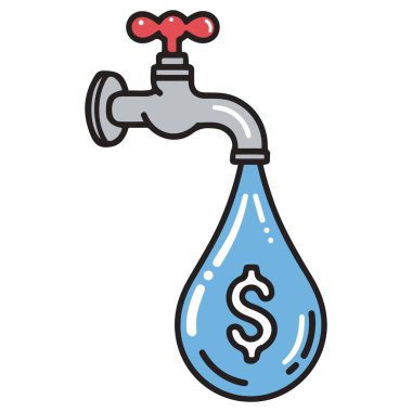 Temiz su ödeme kavramı izole edilmiş vektör çizimi