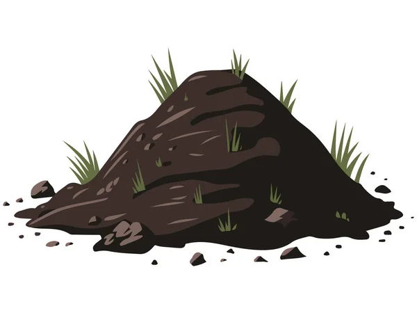 Beyaz arkaplanda izole edilmiş vektör çizimi için verimli toprak yığını