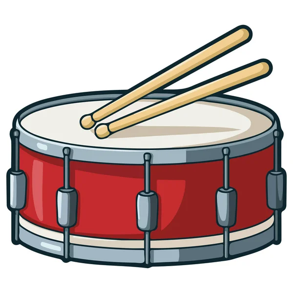 Geçit müziği için perküsyon aracı beyaz arkaplanda izole edilmiş vektör çizimi