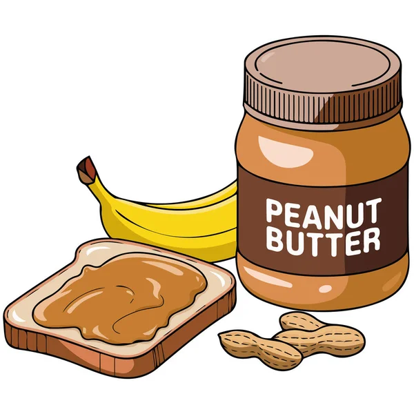 Beyaz arka planda taze meyveli fındık ezmeli ekmek.