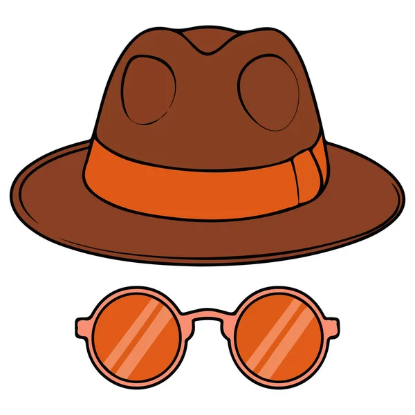 Beyaz arkaplanda stetson şapka izole vektör illüstrasyonuna sahip batı avatarı