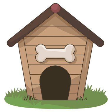 Açık evcil hayvan evi beyaz arka planda izole edilmiş vektör çizimi