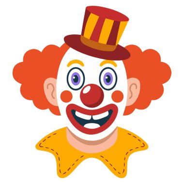 Beyaz arkaplanda soyut mor palyaço izole edilmiş vektör çizimi