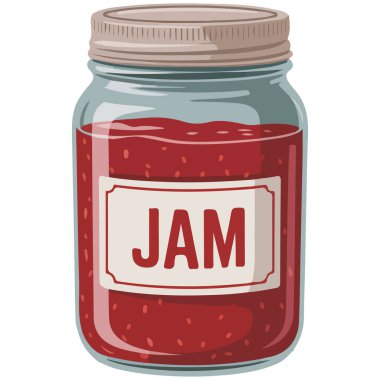 Beyaz arkaplanda korunmuş meyve kavanozu izole edilmiş vektör çizimi