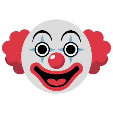 Kırmızı burunlu palyaço yüzü izole edilmiş vektör çizimi