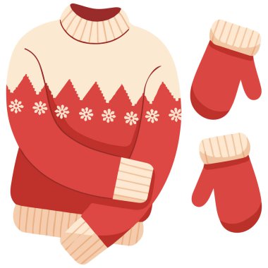 Yılbaşı tatil simgeleri izole vektör illüstrasyonunu ayarladı