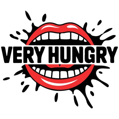 Yemek çiğneyen aç bir adam izole edilmiş vektör çizimi