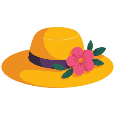 Zarif çiçek şapkası izole edilmiş vektör çizimi