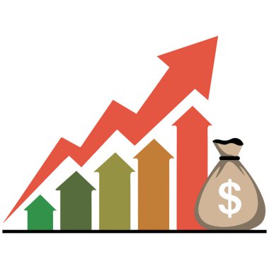 Mali yükseliş eğilimi izole edilmiş vektör çizimi