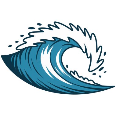 Okyanus dalgası izole edilmiş vektör çizimi