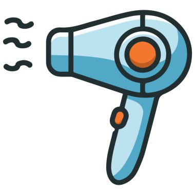 Saç kurutma aracı izole vektör illüstrasyonu