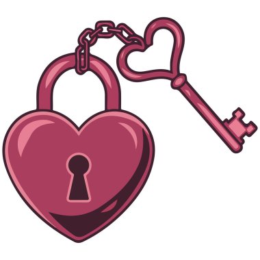 Valentine sadakat sembolü izole edilmiş vektör illüstrasyonunu karaladı