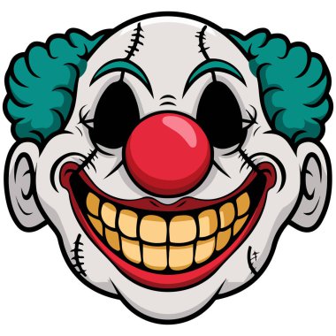 Zombi palyaço yalıtılmış vektör çizimi