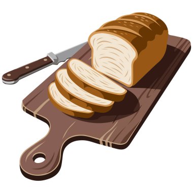 Gemide dilimlenmiş ekmek izole edilmiş vektör çizimi