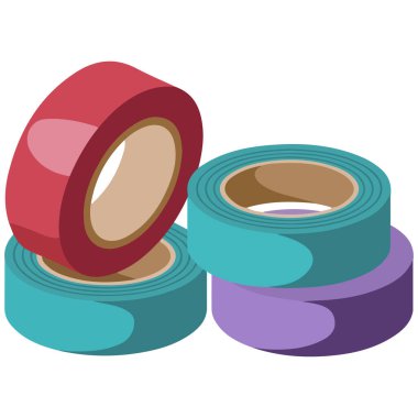 Renkli yapıştırıcı bant izole edilmiş vektör çizimi