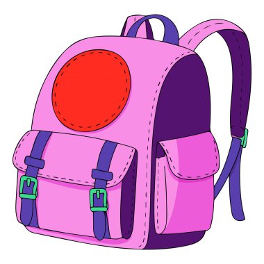 Akademik sırt çantası izole edilmiş vektör çizimi