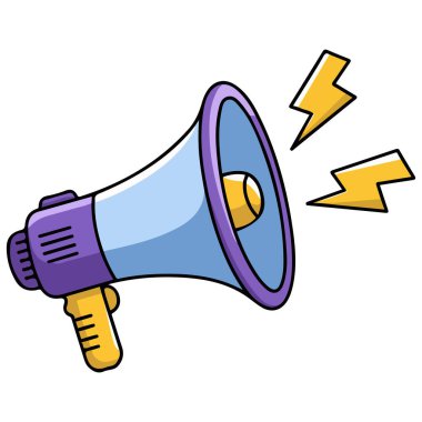 Renkli megafon simgesi izole edilmiş vektör çizimi