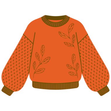 Sıcak örgü süveter izole vektör çizimi