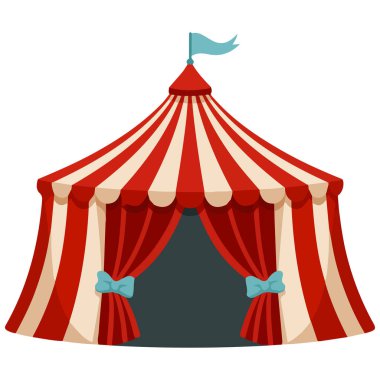 Sirk büyük üst çadır izole vektör illüstrasyonu