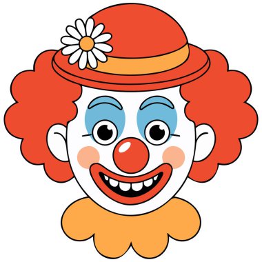 Ürkütücü palyaço maskesi izole edilmiş vektör çizimi