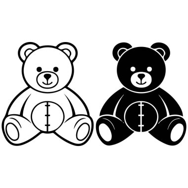 Oyuncak ayı simgeleri izole vektör illüstrasyonunu ayarladı