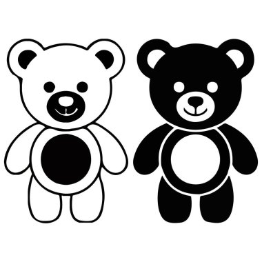 Pelüş ayı simgeleri izole vektör illüstrasyonunu ayarla