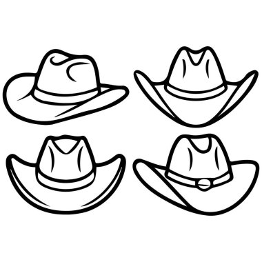 Kovboy şapkası izole vektör illüstrasyonunu ayarla