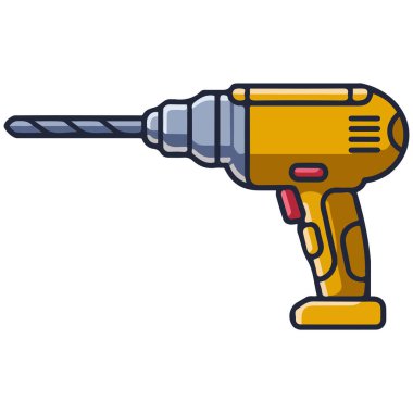 Elektrik matkabı izole edilmiş vektör çizimi