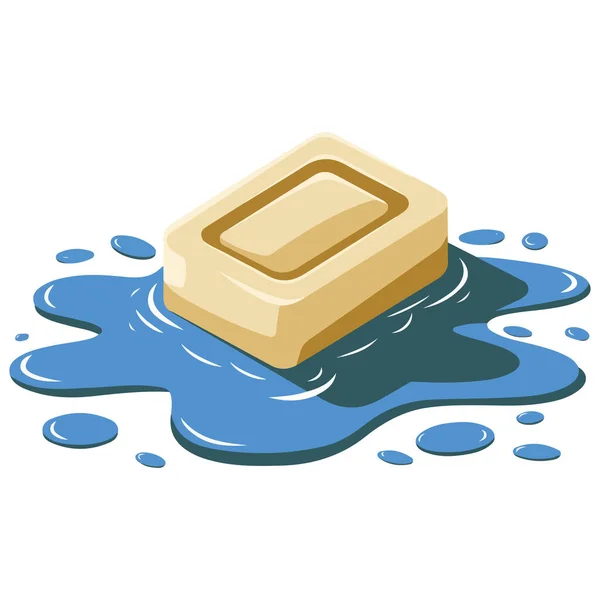 Bar of cleansing soap isolated vector illustration