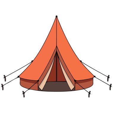 şirin çöl çadırı vektör illüstrasyonu bedevi stili ev izole edilmiş vektör çizimi