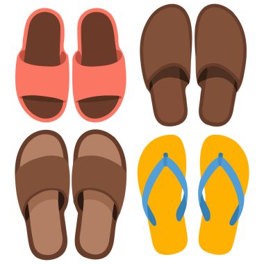 düz terlikler ve peynir simgesi beyaz arkaplanda izole edilmiş vektör çizimi