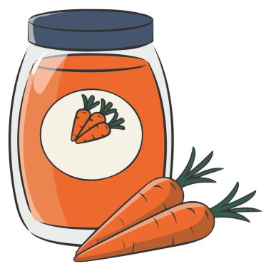 Beyaz zemin üzerinde izole edilmiş havuç püresi vektörü