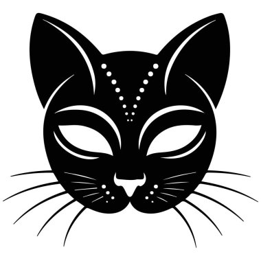 Kadın lateks kedi maskesi yalıtılmış vektörü kapat