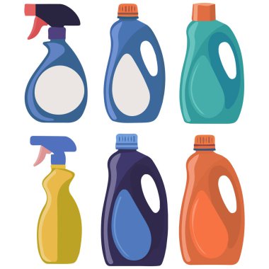 hane kimyasalları şişeleri izole vektör illüstrasyonunu paketler