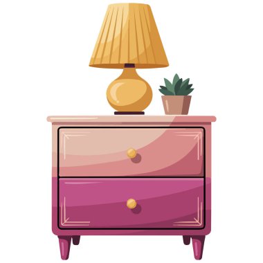 Çekmecenin izole edilmiş ve lamba vektörü