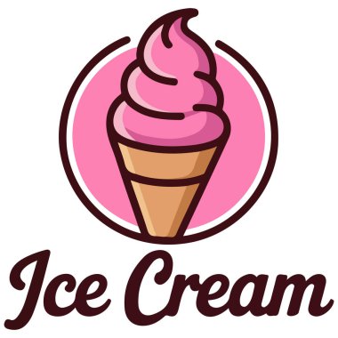 Dondurmacı logosu tasarımı vektör izole edilmiş beyaz arkaplan