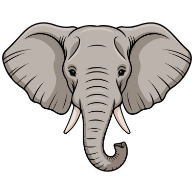 Özçekim vektörü izole edilmiş beyaz arkaplan için fil yüzü maskesi